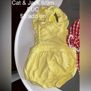 Cat & Jack Yellow Stripe Ruffle Bubble